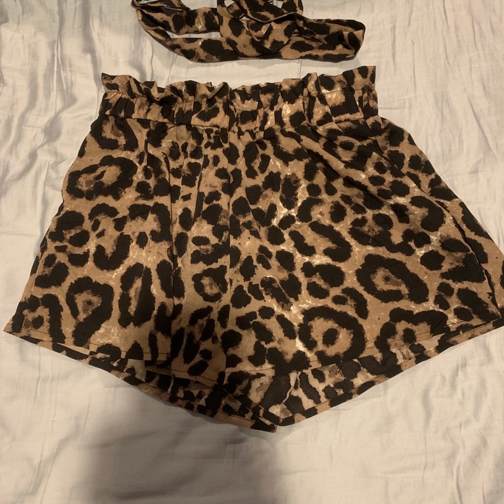 Shein Leopard Paper Bag Shorts